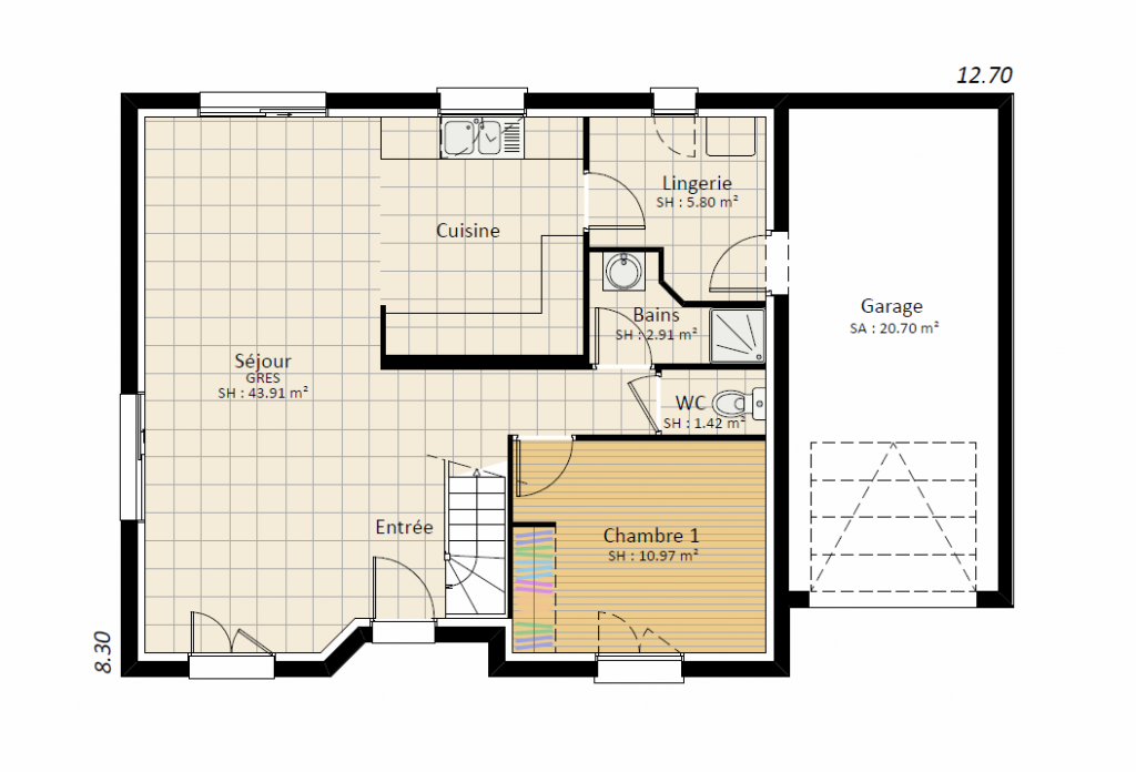 EXPRESSION 4ch - plan maison étage bourgogne bâtir Saône et Loire Chalon sur Saône