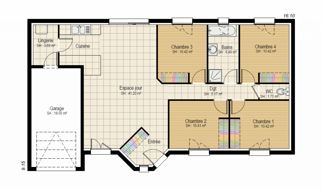 INSPIRATION 4ch - plan maison bourgogne bâtir Saône et Loire Chalon sur Saône