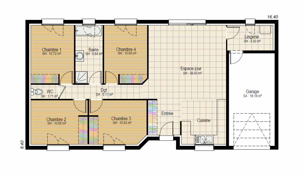 EVOLUTION 4ch - plan maison bourgogne bâtir Saône et Loire Chalon sur Saône