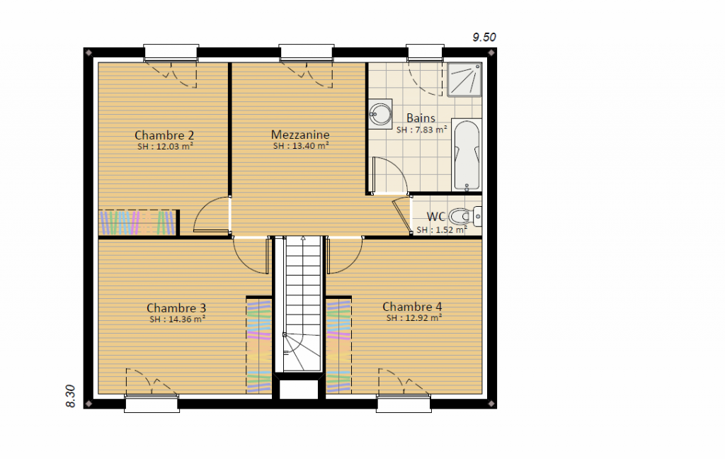 EXPRESSION 4ch - plan rdc maison étage bourgogne bâtir Saône et Loire Chalon sur Saône