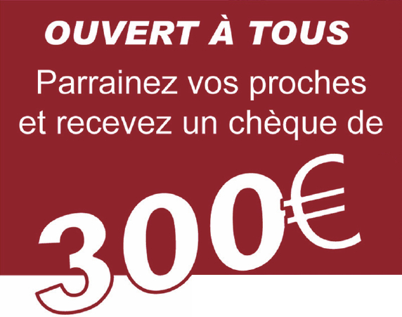 Ouvert à tous, parrainez vos proches et recevez un chèque de 300€ pour conseiller Bourgogne Bâtir dans la construction de votre maison.