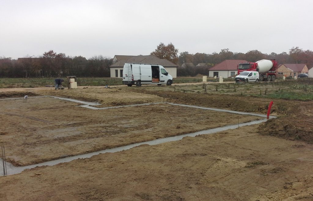 Démarrage chantier maison neuve Bourgogne Bâtir à Granges