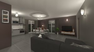 Création 3 ch espace de vie - Plan 3D maison bourgogne bâtir Saône et Loire Chalon sur Saône