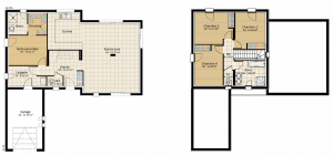 Plan RDC et Etage Vogue 4 ch