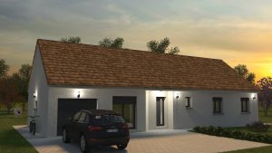 Visuel 3D maison bourgogne bâtir Saône et Loire Chalon sur Saône coucher de soleil