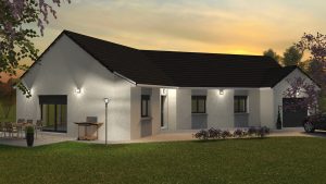 Visuel 3D maison bourgogne bâtir Saône et Loire Chalon sur Saône coucher de soleil