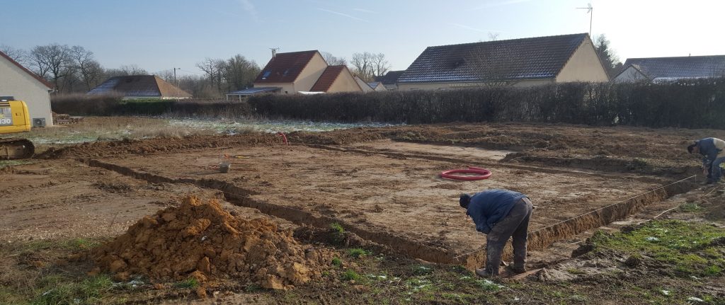 Démarrage chantier maison neuve Bourgogne Bâtir à Granges