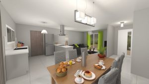 Style 4 ch vue intérieure - Plan 3D maison bourgogne bâtir Saône et Loire Chalon sur Saône