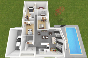 concept 4 ch vue intérieure - Plan maison bourgogne bâtir Saône et Loire Chalon sur Saône