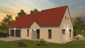 Visuel 3D maison bourgogne bâtir Saône et Loire Chalon sur Saône coucher de soleile et Loire Chalon sur Saône chevreuse coucher de soleil