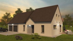 Visuel 3D maison bourgogne bâtir Saône et Loire Chalon sur Saône chevreuse coucher de soleil