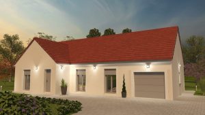 vue extérieure coucher de soleil maison 99 m² bourgogne bâtir Saône et Loire Chalon sur Saône