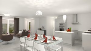 Design 3 ch vue intérieure - Plan 3D maison bourgogne bâtir Saône et Loire Chalon sur Saône