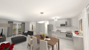 Design 4 ch vue intérieure - Plan 3D maison bourgogne bâtir Saône et Loire Chalon sur Saône