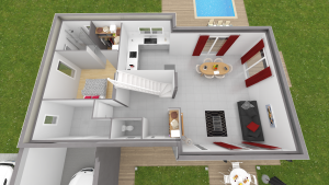 Vogue 4 ch vue de dessus Visuel 3D maison bourgogne bâtir Saône et Loire Chalon sur Saône